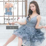 ブルーグレー | バックシャンボリュームフリルミニドレス キャバドレス キャバ | Tika