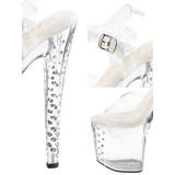 ビジューヒールアンクルストラップ付きクリアサンダル キャバサンダル 10cm以上 | Tika | 詳細画像3