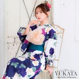 マルチフラワーデザイン浴衣 平帯 下駄 | Tika | 詳細画像1