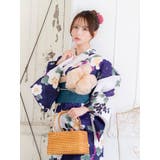 マルチフラワーデザイン浴衣 平帯 下駄 | Tika | 詳細画像4