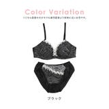モノトーンフラワーレースポイントビジューブラ＆ショーツセット 勝負下着 | Tika | 詳細画像6 