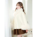 Tika フェイクファーマフラー付きポンチョコート キャバドレス小物 | Tika | 詳細画像4 