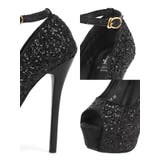 グリッターオープントゥパンプス＊14cmヒール×ストラップ付き アンクルストラッ… | Tika | 詳細画像5 