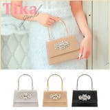 ゴールド | フラワーモチーフビジュースクエア2WAYミニバッグ ハンドバッグ ショルダーバッグ | Tika