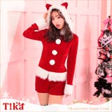 猫耳付きフード付きショートパンツサンタコスチューム ガーリーサンタ サンタコスプレ | Tika | 詳細画像1