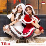チェック柄×フレアシルエットのケープ付きサンタコスチューム ガーリーサンタ | Tika | 詳細画像1