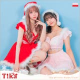 フラワー刺繍レース×フロントジップフレアミニドレス クリスマスドレス サンタコス… | Tika | 詳細画像1 