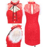 デコルテカット総レースタイトシルエットミニドレス サンタドレス サンタコスプレ | Tika | 詳細画像9 