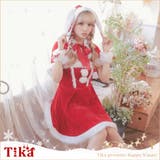うさ耳フードケープ付きAラインサンタコスチューム サンタコスプレ ガーリーサンタ | Tika | 詳細画像1 