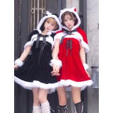 ねこ耳フードケープ付きAラインサンタコスチューム サンタコスプレ ガーリーサンタ | Tika | 詳細画像10 