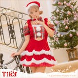 カットアウト×オープンショルダーアイドル衣装風サンタコスチューム サンタコスプレ | Tika | 詳細画像1