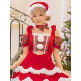 カットアウト×オープンショルダーアイドル衣装風サンタコスチューム サンタコスプレ | Tika | 詳細画像3