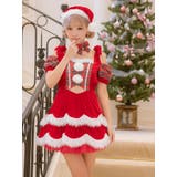 カットアウト×オープンショルダーアイドル衣装風サンタコスチューム サンタコスプレ | Tika | 詳細画像4