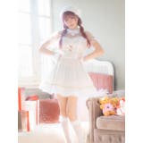 アイボリーサンタ風ワンピース×帽子 グローブ付き3点セット ガーリーサンタ | Tika | 詳細画像3 