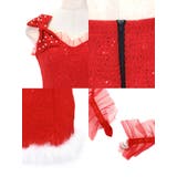 ショルダーリボンスパンコール×ツイードミニドレス クリスマスドレス サンタコスプレ | Tika | 詳細画像8