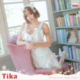 オフホワイト | 白猫モチーフリボン×ツイードウエストカットサンタコスチューム サンタコスプレ | Tika