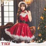 ウエストマークベルト付き総スパンコールフレアサンタコスチューム サンタコスプレ | Tika | 詳細画像1