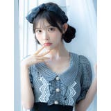 メッシュ×ビッグリボンガーリーカチューシャ 韓国アクセサリー リボンカチューシャ | Tika | 詳細画像1 