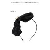 ベロア×スパンコールメッシュポイントパールリボンカチューシャ 韓国アクセサリー | Tika | 詳細画像4