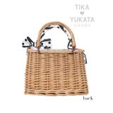 ドット柄スカーフ付きパールチャームかごバッグ 浴衣小物 ハンドバッグ | Tika | 詳細画像5