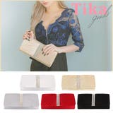 ベージュ | ラインストーンギャザープリーツ2WAYバッグ クラッチバッグ ショルダーバッグ | Tika