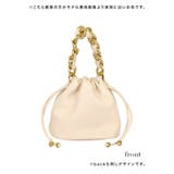 ゴールドチェーンハンドル2WAY巾着ミニバッグ ハンドバッグ ショルダーバッグ | Tika | 詳細画像8