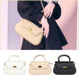 ベージュ | ラウンドレザー調キルティング結びハンドル2wayミニバッグ カジュアルバッグ | Tika