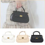 ブラック | ラウンドレザー調キルティング結びハンドル2wayミニバッグ カジュアルバッグ | Tika