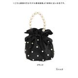 サテン巾着散りばめパール×ハンドル2WAYバッグ ハンドバッグ ショルダーバッグ | Tika | 詳細画像4