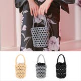 ビジュー×メタルボールラウンド巾着ミニバッグ 浴衣バッグ 浴衣小物 | Tika | 詳細画像1
