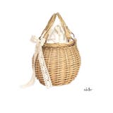 レースリボン付きラウンド巾着かごバッグ 浴衣バッグ 浴衣小物 | Tika | 詳細画像4 