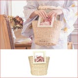 アイボリー | スクエアパールハンドル×ゴールドチェーン付き2WAY巾着かごバッグ ハンドバッグ | Tika