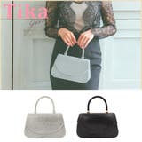シルバー | ラインストーンマグネットタイプ2WAYミニバッグ ハンドバッグ ショルダーバッグ | Tika