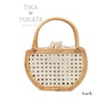 ハーフムーン型ラタン素材巾着かごバッグ 浴衣小物 ハンドバッグ | Tika | 詳細画像6 