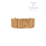 ハーフムーン型ラタン素材巾着かごバッグ 浴衣小物 ハンドバッグ | Tika | 詳細画像7 