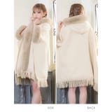 フード付きふわもこフェイクファーフリンジニット大判ショール フェイクファーショー… | Tika | 詳細画像5 