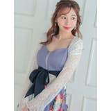 タイトシルエット総レースミニ丈ボレロ フラワーレース 袖あり | Tika | 詳細画像4