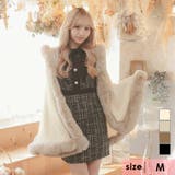 アイボリー | フード付きフェイクファー大判ケープショール 羽織物 アウター | Tika