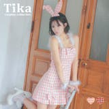 ピンク | ツイード×リボンシンプルシルエットバニーガールコスチューム ハロウィンコスプレ | Tika