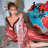ワインレッド | ドラゴンプリント花魁風和ドレスコスチューム キャバドレス キャバ | Tika