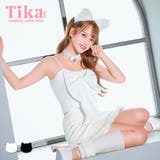 ホワイト | ビッグリボン×レザースカートブラックキャットガールコスチューム ハロウィンコスプ… | Tika