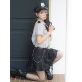 ポリス風コスプレ6点セット バッジ付きシャツ×プリーツスカート ハロウィンコスプ… | Tika | 詳細画像2 