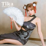 ウエストカットワンショルダーロングチャイナドレス ハロウィンコスプレ 袖なし | Tika | 詳細画像1 
