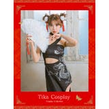 ウエストカットワンショルダーロングチャイナドレス ハロウィンコスプレ 袖なし | Tika | 詳細画像2 