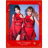 ドラゴンプリントワンショルダーカンフーチャイナコスチューム ハロウィンコスプレ | Tika | 詳細画像2