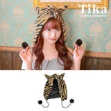 Tika 鬼モチーフ虎柄フェイクファー帽子 ハロウィンコスプレ | Tika | 詳細画像1 