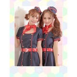バイカラーウエストマークキャビンアテンダントコスチューム ハロウィンコスプレ | Tika | 詳細画像2 