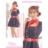 バイカラーウエストマークキャビンアテンダントコスチューム ハロウィンコスプレ | Tika | 詳細画像3 