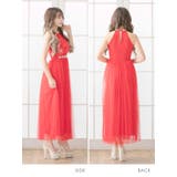 シフォン×レースアメリカンスリーブロングドレス ハイネック ウエストマーク | Tika | 詳細画像9