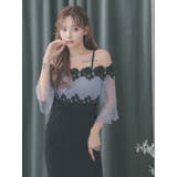 オープンショルダートップフラワーレース大胆スリットロングドレス タイトドレス | Tika | 詳細画像8